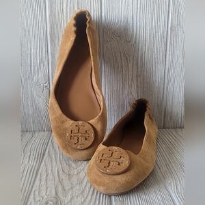 Tory Burch Ballet flats All leather suede tan size 8.5